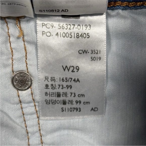 Levi’s 501 Denim Jean Shorts Women's Size 29 Blue Button Fly Cut Off Distressed - Picture 9 of 14